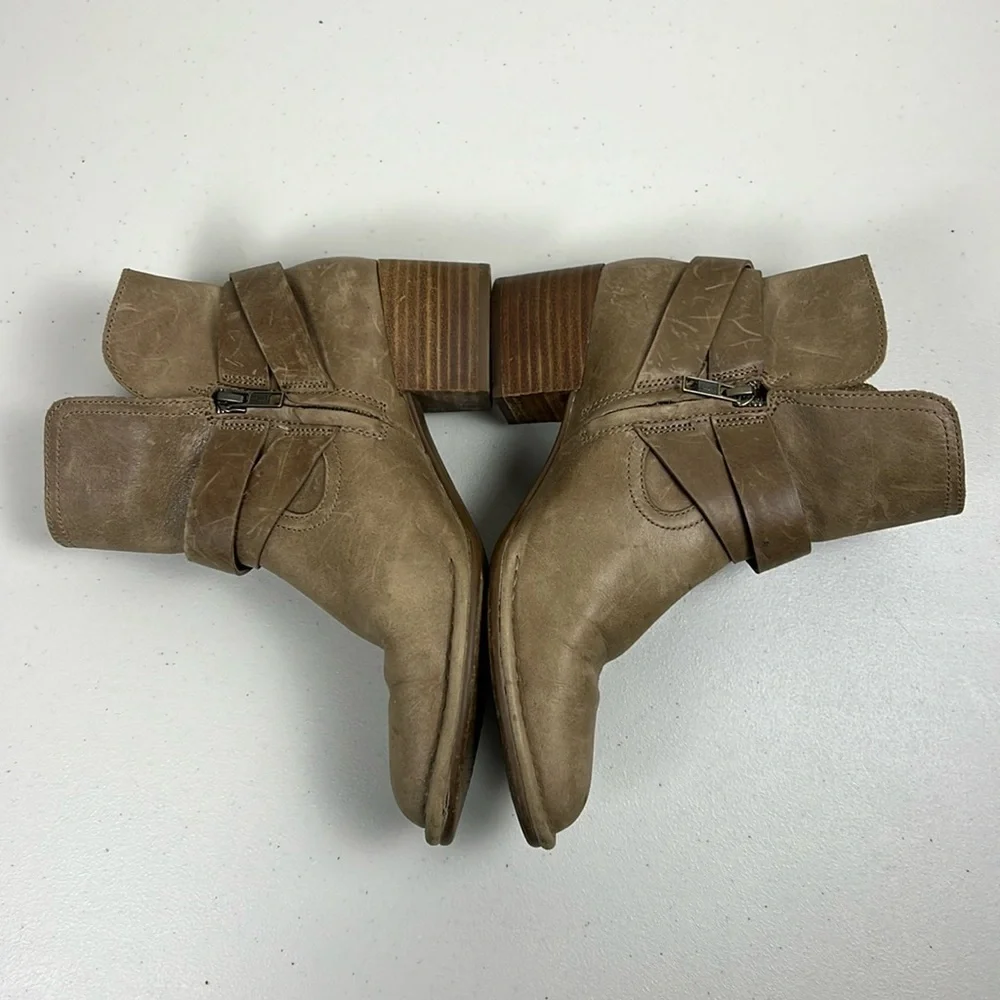 Ugg‎ Elysian Boots Leather Ankle Boot Pirate Boho Indie Tan Brown